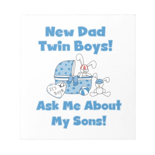 Twin Boys Nieuwe Papa Cadeaus Notitieblok (Voorkant)
