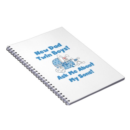 Twin Boys Nieuwe Papa Cadeaus Notitieboek (Rechterzijde)