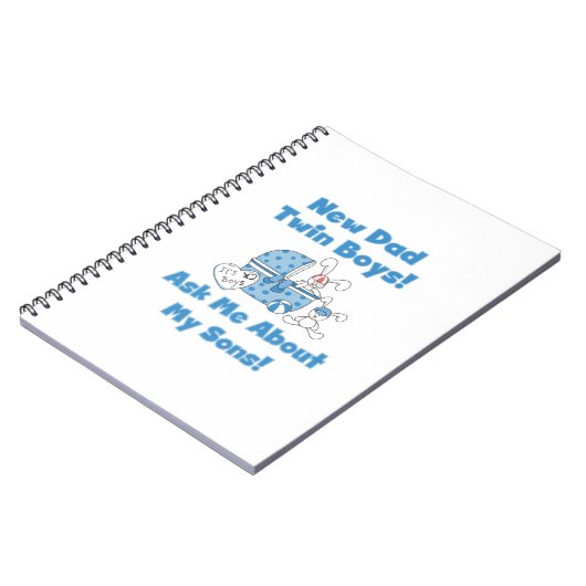 Twin Boys Nieuwe Papa Cadeaus Notitieboek (Linkerzijde)
