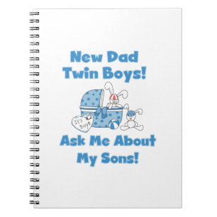 Twin Boys Nieuwe Papa Cadeaus Notitieboek