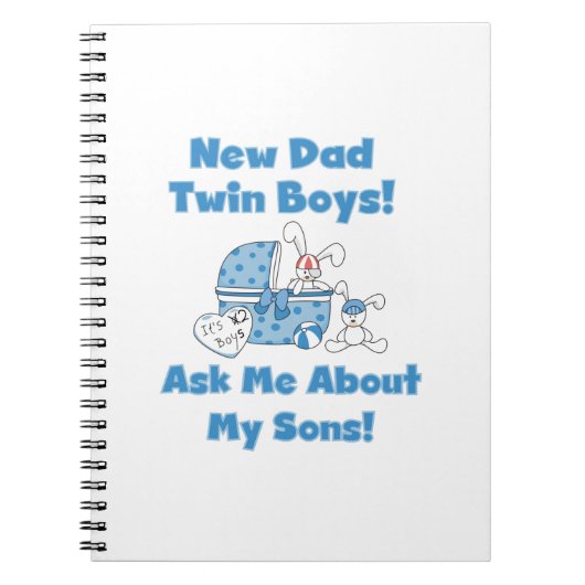 Twin Boys Nieuwe Papa Cadeaus Notitieboek (Voorkant)