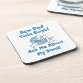 Twin Boys Nieuwe Papa Cadeaus Onderzetter (Linkerzijde)