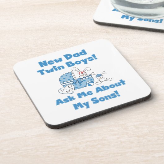 Twin Boys Nieuwe Papa Cadeaus Onderzetter (Linkerzijde)