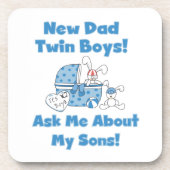 Twin Boys Nieuwe Papa Cadeaus Onderzetter (Voorkant)