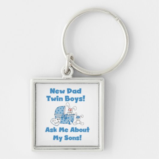 Twin Boys Nieuwe Papa Cadeaus Sleutelhanger (Voorkant)