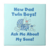 Twin Boys Nieuwe Papa Cadeaus Tegeltje (Voorkant)