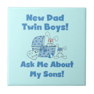 Twin Boys Nieuwe Papa Cadeaus Tegeltje