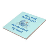 Twin Boys Nieuwe Papa Cadeaus Tegeltje (Zijkant)