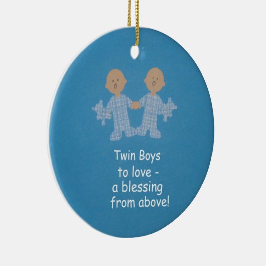 Twin boys om van te houden! keramisch ornament (Rechts)