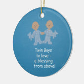 Twin boys om van te houden! keramisch ornament (Links)