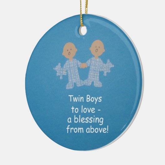 Twin boys om van te houden! keramisch ornament (Links)