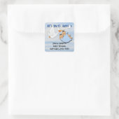Twin Boys - Ooievaar Baby shower Favor stickers (Tas)