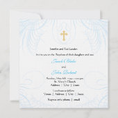 Twin Boys Photo Baptism Invitation Kaart (Achterkant)