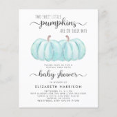 Twin Boys Pompoen Virtual Baby shower Uitnodiging (Voorkant)