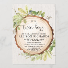 Twin boys Rustic outdoor boy twins baby shower Kaart