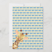 Twin Boys Safari Giraffe Cute Baby shower Kaart (Achterkant)