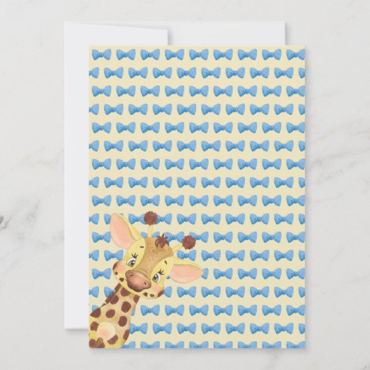 Twin Boys Safari Giraffe Cute Baby shower Kaart (Achterkant)