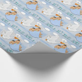 Twin Boys - Stortend Baby shower-opvulpapier Cadeaupapier (Hoek)