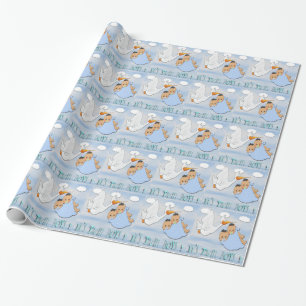 Twin Boys - Stortend Baby shower-opvulpapier Cadeaupapier