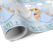 Twin Boys - Stortend Baby shower-opvulpapier Cadeaupapier (Rol Hoek)