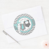 Twin Boys Stropdas Bow Stropdas Chevron Print Dank Ronde Sticker (Envelop)