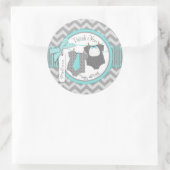 Twin Boys Stropdas Bow Stropdas Chevron Print Dank Ronde Sticker (Tas)