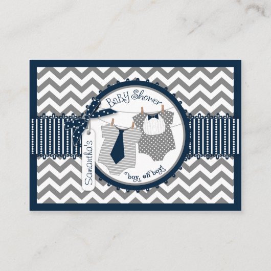 Twin Boys Stropdas Bow-stropdas Luier Raffle Ticke Informatiekaartje (Achterkant)