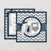 Twin Boys Stropdassen Chevron Print Baby shower Kaart (Voorkant / Achterkant)