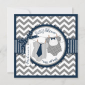 Twin Boys Stropdassen Chevron Print Baby shower Kaart (Voorkant)