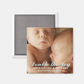 Twin Boys Sweet Foto aankondiging magneet (Voorkant / Achterkant)