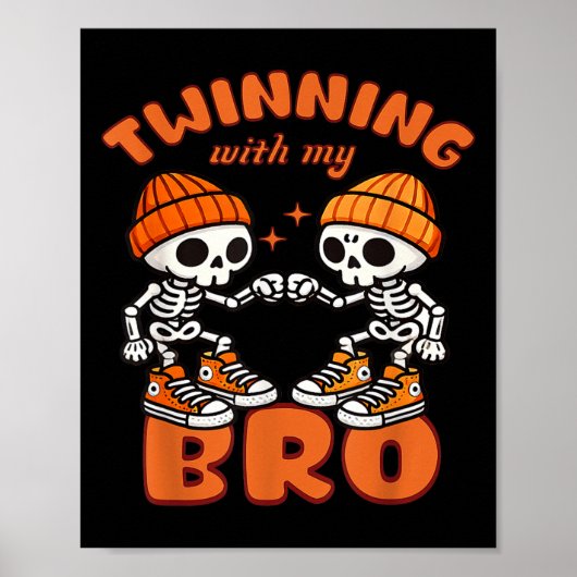 Twin Boys Twinning Halloween Beste Vriend Matching Poster (Voorkant)