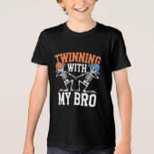 Twin Boys Twinning Halloween Beste Vriend Matching Tri-Blend Shirt (Voorkant)