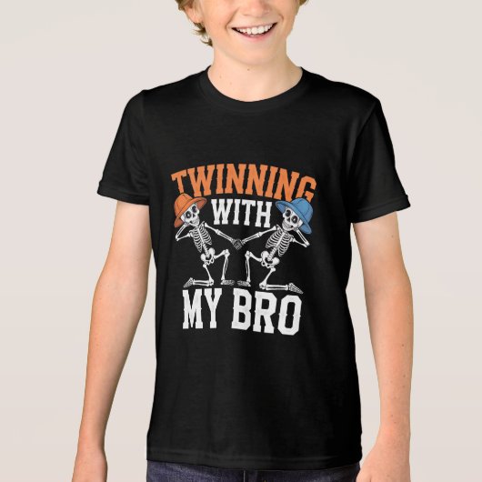 Twin Boys Twinning Halloween Beste Vriend Matching Tri-Blend Shirt (Voorkant)