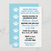Twin Boys - Uitnodigingen voor babyshower met hond (Voorkant / Achterkant)