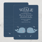 Twin Boys Whales Baby shower Kaart (Voorkant / Achterkant)