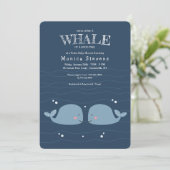Twin Boys Whales Baby shower Kaart (Staand voorkant)