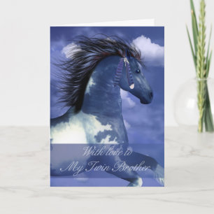 Twin Brother Equine Verjaardag Kaart Noord-Amerika