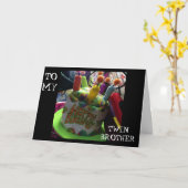 TWIN BROTHER-HERE'S A BIRTHDAY HAT/WISH KAART (Gele Bloem)