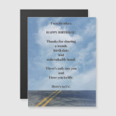 Twin Brothers Birthday Magnetic Wenskaart (Voorkant / Achterkant)