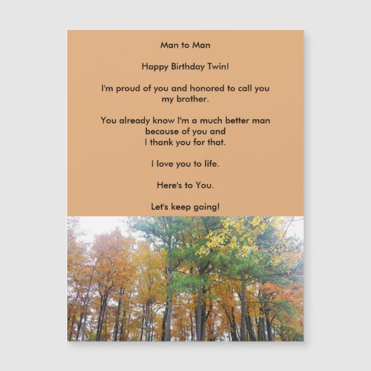 Twin Brothers Love Birthday Magnetic Wenskaart (Voorkant)