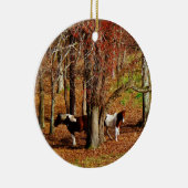 Twin Brown and White Horses Keramisch Ornament (Rechts)