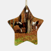 Twin Brown and White Horses Keramisch Ornament (Rechts)