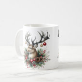 Twin Buck Deer Versierd met Ornamenten Koffiemok (Voorkant links)