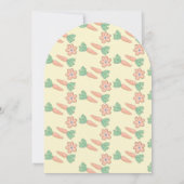 Twin Bunnies Arch Yellow Baby shower Invitation Kaart (Achterkant)