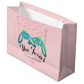 Twin Bunnies Baby shower Cute Pastel Pink Groot Cadeauzakje (Voorkant Gekanteld)