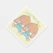 Twin Bunnies Baby shower Geel Papier Servet (Hoek)