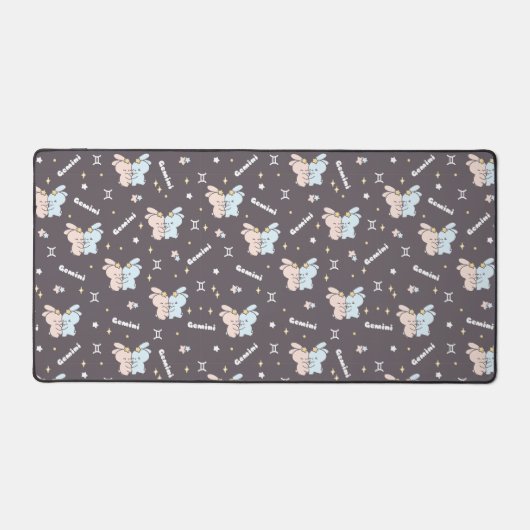 Twin Bunnies Embrace - Tweelingen Zodiac Constella Bureaumat (Voorkant)