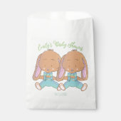 Twin Bunnies Spring Baby shower Favoriete Tassen Bedankzakje (Voorkant)