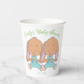 Twin Bunnies Spring Baby shower White Paper cup Papieren Bekers (Achterkant)