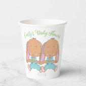 Twin Bunnies Spring Baby shower White Paper cup Papieren Bekers (Voorkant)
